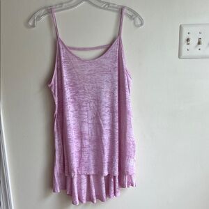 Free People Burnout Acid Wash Flowy Tank Top in Light Pink Purple